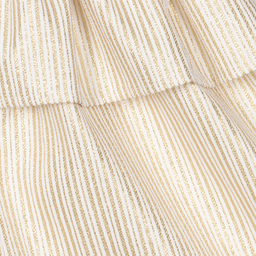 Jessie and James London-Ivory & Gold Ruffle Dress | Childrensalon Outlet