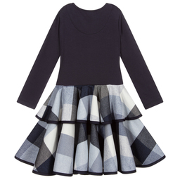 Jessie and James London-Navy Blue Checked Dress | Childrensalon Outlet