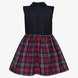 Jessie and James London-Navy Blue & Tartan Dress | Childrensalon Outlet