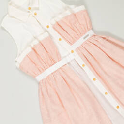 Jessie and James London-Preloved Girls Pink Striped Cotton Dress (12 years) | Childrensalon Outlet