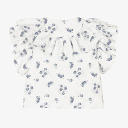 Jessie and James London-White & Blue Floral Blouse | Childrensalon Outlet