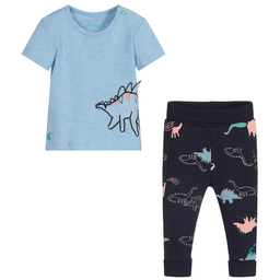 جولز-طقم بنطلون و تيشيرت قطن عضوي لون كحلي وأزرق | Childrensalon Outlet