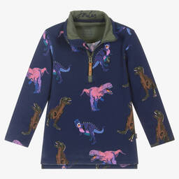 Joules-Blue Dinosaur Zip-Up Top | Childrensalon Outlet