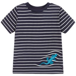 Joules-Boys Blue Stripe T-Shirt | Childrensalon Outlet