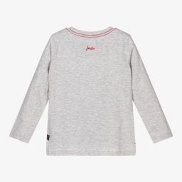 Joules-Boys Grey Cotton Monster Top | Childrensalon Outlet