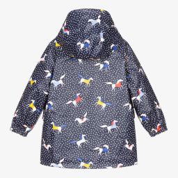 Joules-Girls Blue Horses Raincoat | Childrensalon Outlet