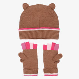 جولز-طقم قبعة محبوك لون بني للبنات | Childrensalon Outlet