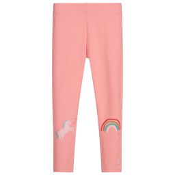 Joules-Girls Pink Cotton Leggings | Childrensalon Outlet