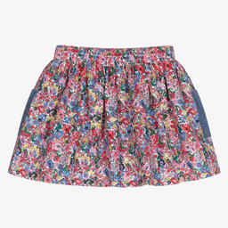 جولز-تنورة قطن لون أبيض بطبعة ورود | Childrensalon Outlet