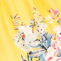 جولز-تنورة قطن لون أصفر بطبعة ورود | Childrensalon Outlet