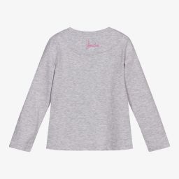 جولز-توب قطن مزين بترتر لون رمادي للبنات | Childrensalon Outlet