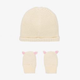 Joules-Ivory Sheep Baby Hat Set | Childrensalon Outlet
