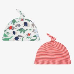 جولز-قبعة قطن عضوي لون أحمر وعاجي للمواليد (عدد 2) | Childrensalon Outlet