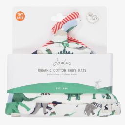 جولز-قبعة قطن عضوي لون أحمر وعاجي للمواليد (عدد 2) | Childrensalon Outlet