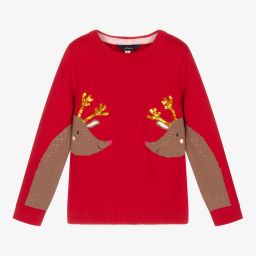 جولز-كنزة قطن محبوك لون أحمر | Childrensalon Outlet