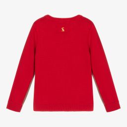 جولز-كنزة قطن محبوك لون أحمر | Childrensalon Outlet