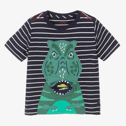 Joules-Хлопковая футболка в полоску с тиранозавром | Childrensalon Outlet