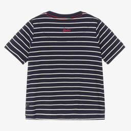 Joules-Хлопковая футболка в полоску с тиранозавром | Childrensalon Outlet