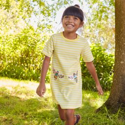 Joules - Yellow Striped Bee Dress 