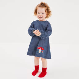 Joyday-Baby Girls Blue Chambray Dress | Childrensalon Outlet