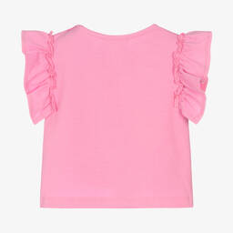 Joyday-Розовая хлопковая футболка с рюшами | Childrensalon Outlet