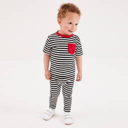 Joyday-Black Breton Striped Cotton Baby Leggings | Childrensalon Outlet