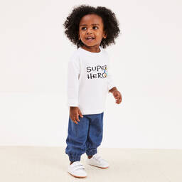 Joyday-Blue Chambray Baby Trousers | Childrensalon Outlet