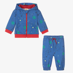Joyday-Blue Cotton Planet & Stars Baby Tracksuit | Childrensalon Outlet