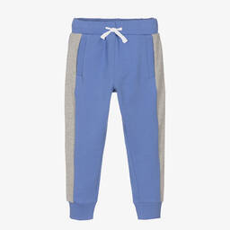 Joyday-Blue & Grey Cotton Colourblock Joggers | Childrensalon Outlet