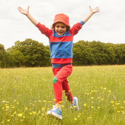 Joyday-Сине-красный хлопковый свитшот | Childrensalon Outlet