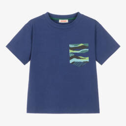 Joyday-Boys Cotton Blue Graphic Tee | Childrensalon Outlet
