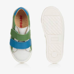 Joyday-Boys Green & White Leather Sneakers | Childrensalon Outlet