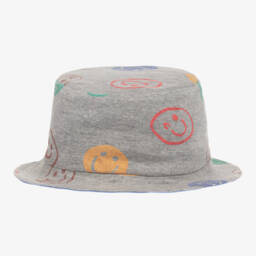 Joyday-Boys Grey Smiley Print Bucket Hat | Childrensalon Outlet