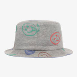 Joyday-Boys Grey Smiley Print Bucket Hat | Childrensalon Outlet