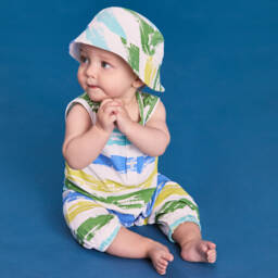 Joyday-طقم أفرول رومبر أطفال ولادي قطن لون عاجي | Childrensalon Outlet