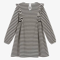 Joyday-Черное хлопковое платье в бретонскую полоску для девочек | Childrensalon Outlet