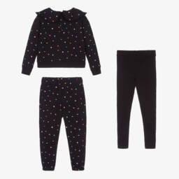 Joyday-Girls Black Jersey Tracksuit Ensemble | Childrensalon Outlet