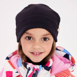 Joyday-Girls Black Ribbed Knit Cap | Childrensalon Outlet