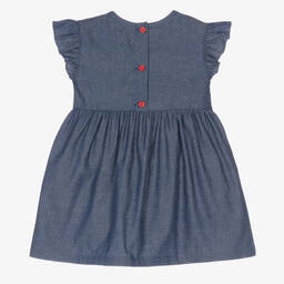 جويداي-فستان أطفال بناتي قطن شامبري لون أزرق | Childrensalon Outlet