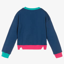 Joyday-Girls Blue Cotton Confetti Sweatshirt | Childrensalon Outlet