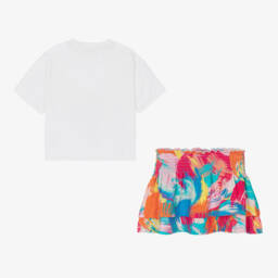 Joyday-Girls Blush Cotton Artful Skirt Ensemble | Childrensalon Outlet