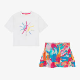 Joyday-Girls Blush Cotton Artful Skirt Ensemble | Childrensalon Outlet