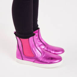 جويداي-بوت بكاحل عالي جلد لون زهري | Childrensalon Outlet