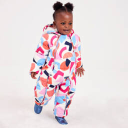 Joyday-Girls Ivory & Blush Puffer Suit | Childrensalon Outlet