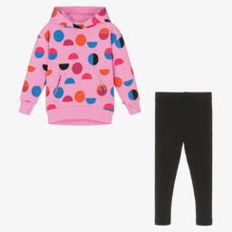 Joyday-Розовая худи и черные легинсы из хлопка для девочек | Childrensalon Outlet
