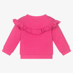 Joyday-Girls Pink Cotton Ruffle Cardigan | Childrensalon Outlet