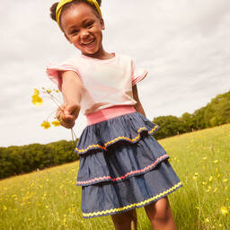 Joyday-Girls Pink Cotton T-Shirt | Childrensalon Outlet