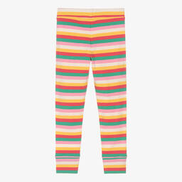 Joyday-Girls Pink Striped Cotton Leggings | Childrensalon Outlet