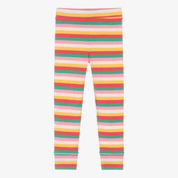 Joyday-Girls Pink Striped Cotton Leggings | Childrensalon Outlet