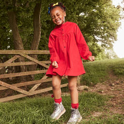 Joyday-Girls Red Corduroy Dress | Childrensalon Outlet